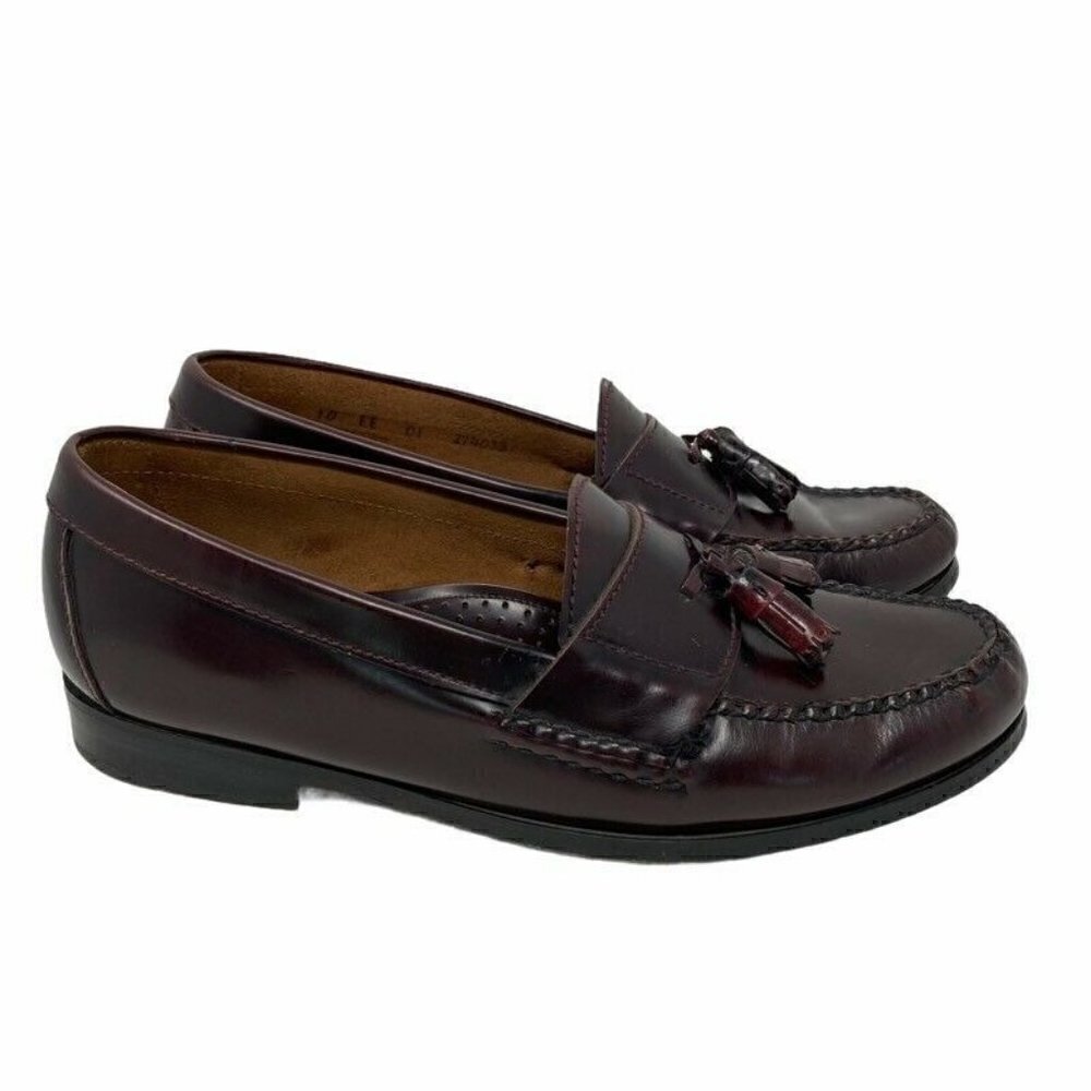 Allen Coles Loafer Dress Shoes Red Leather 10 EE